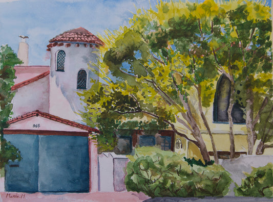 House in Spruse St, 11”x14”, watercolor