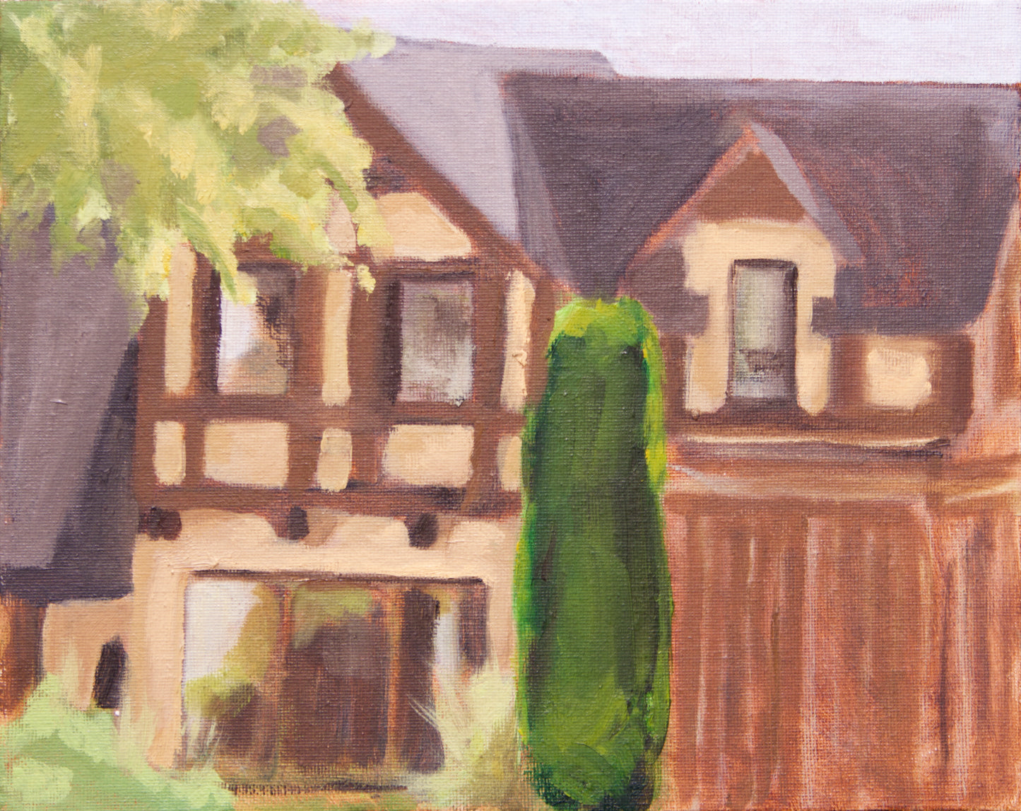 An artist’s house, 10”x8”, oil on canvas board