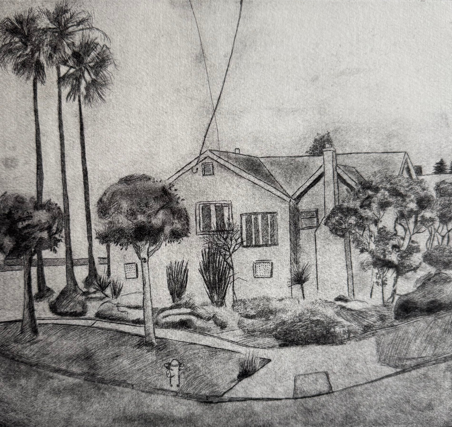 Berkeley landscape, 10”x11” Etching