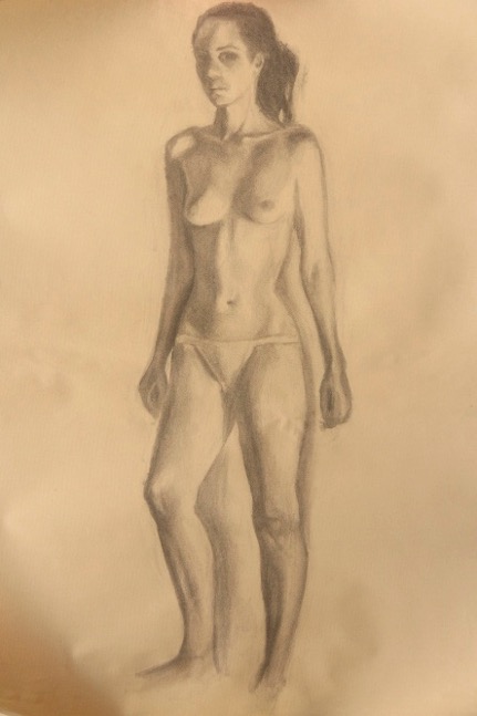 Standing Figure – Charcoal on Paper – 45x70